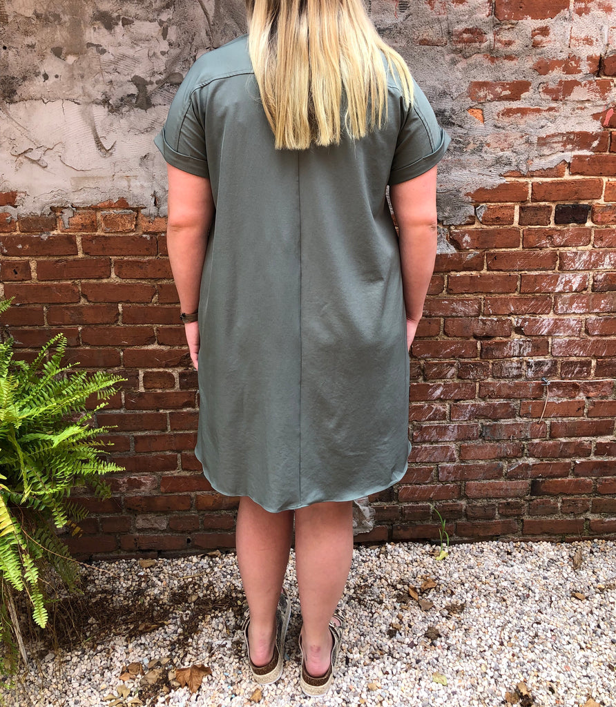 Olive Woven Dress